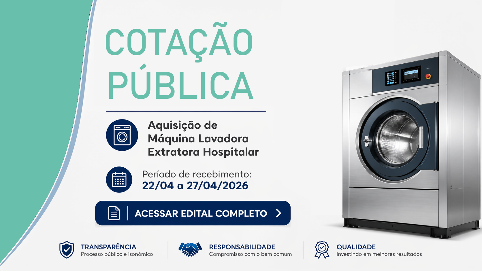 Edital de Cotação: Aquisição de Lavadora Extratora Hospitalar